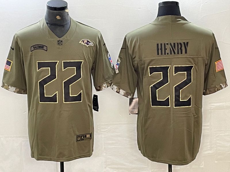 Men Baltimore Ravens #22 Henry 2024 Nike Green Limited NFL Jersey